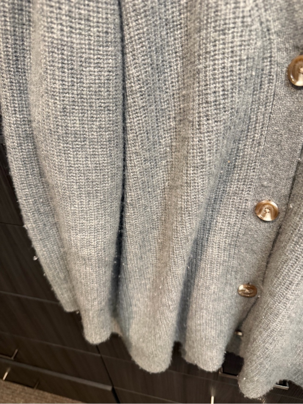 Quince Light Gray V-Neck Button Cardigan - Picture 4 of 6